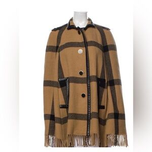 Rachel Zoe Tan and Black Plaid Cape